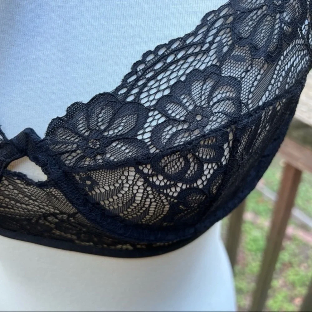 Black lace bra and panty set